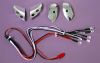 Lichtset mit 4 wei�en Led vorn 2 Roten hinten und 4 Chromhalteru
