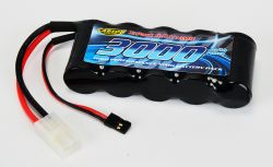 6 V Akku 3000 mAh  Sub-C Cellen Stecker JR schwarz Und Tamiya fr Grossmodelle Carson FG  XTC Hurrax usw