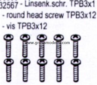 32567 Linsschraube 10 Stck in Verpackung