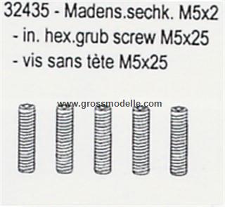 32435 Madenschraube  5 Stck in Verpackung